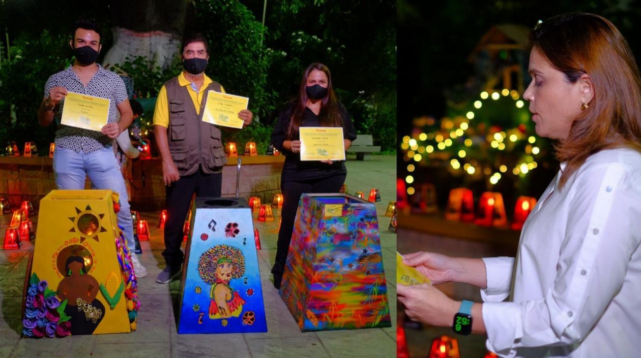 La secretaria de Cultura, María Teresa Fernández, en la premiación del concurso en el Barrio Abajo.