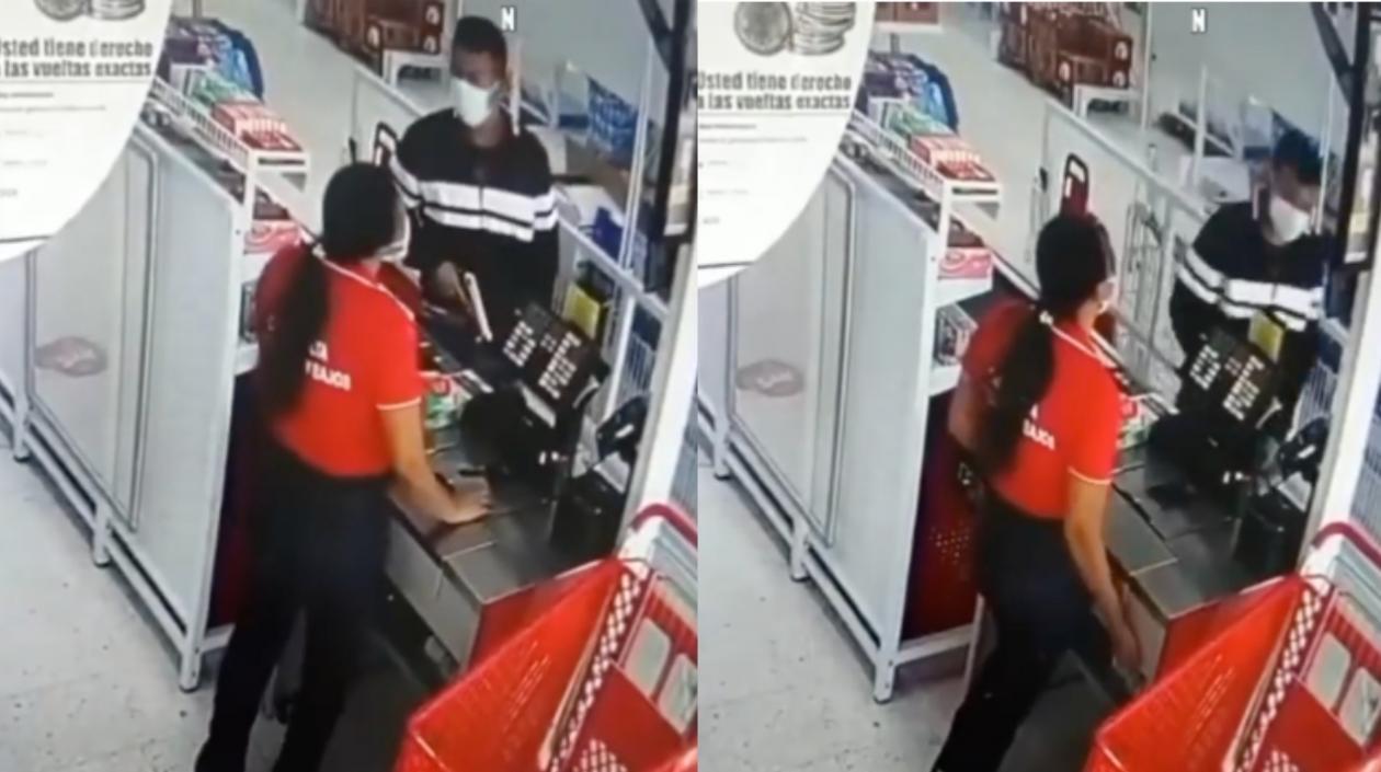 Ladrón grabado en cámara de seguridad. 