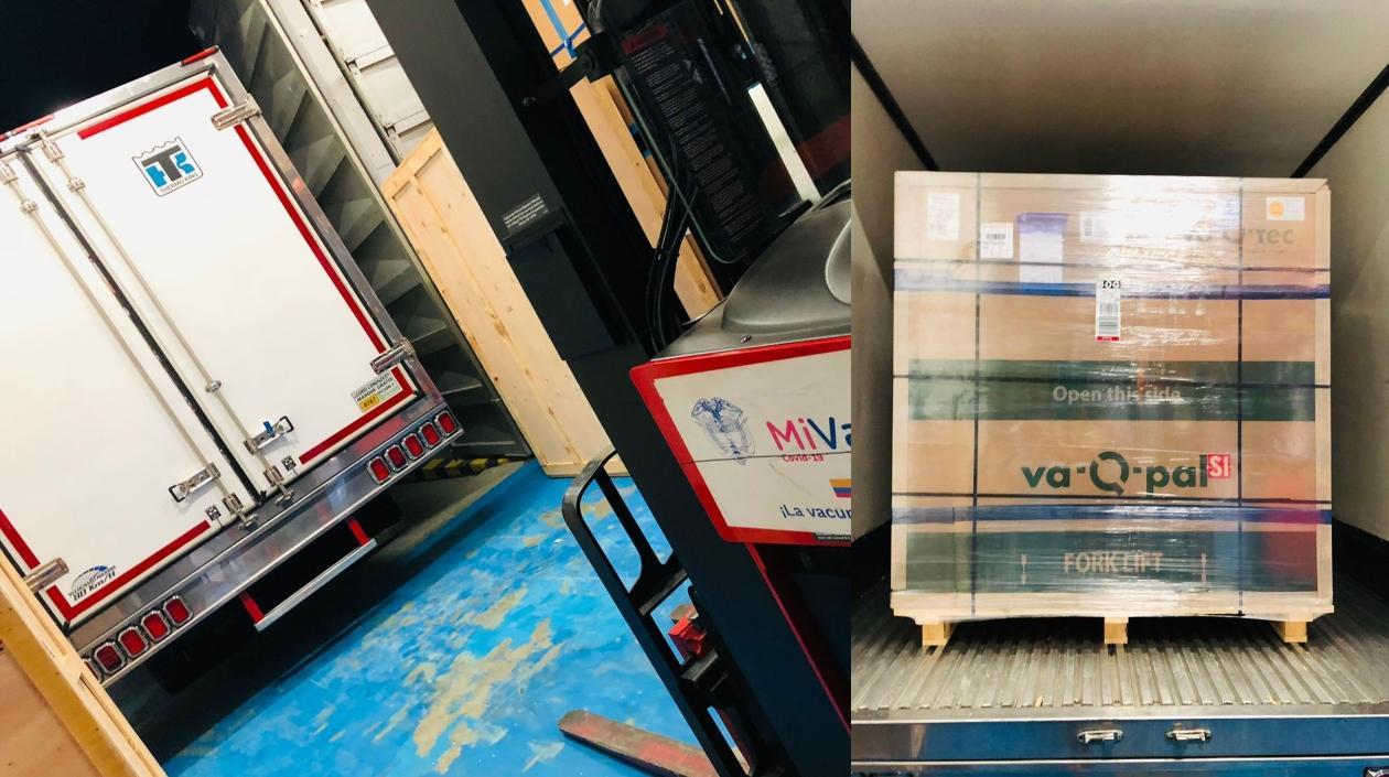 Imágenes de las vacunas que llegaron.