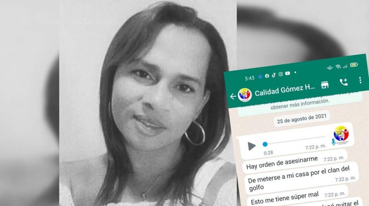Cristina Cantillo y el chat en donde le dijo a una amiga que la tenían amenazada. 