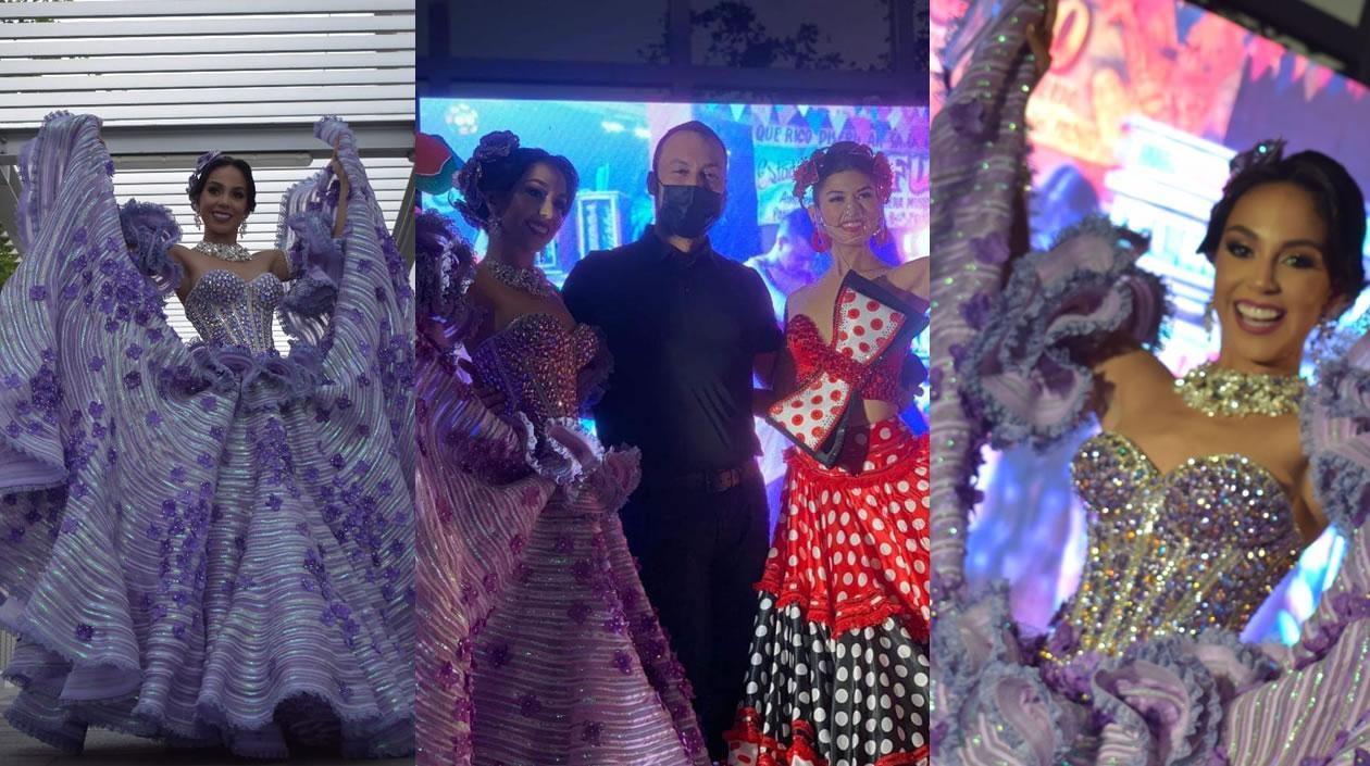 Malena Sherlyn Oñoro Benavides, Reina del Carnaval de Galapa 2022, junto al Alcalde de Galapa y la Reina del Carnaval, Valeria Charris