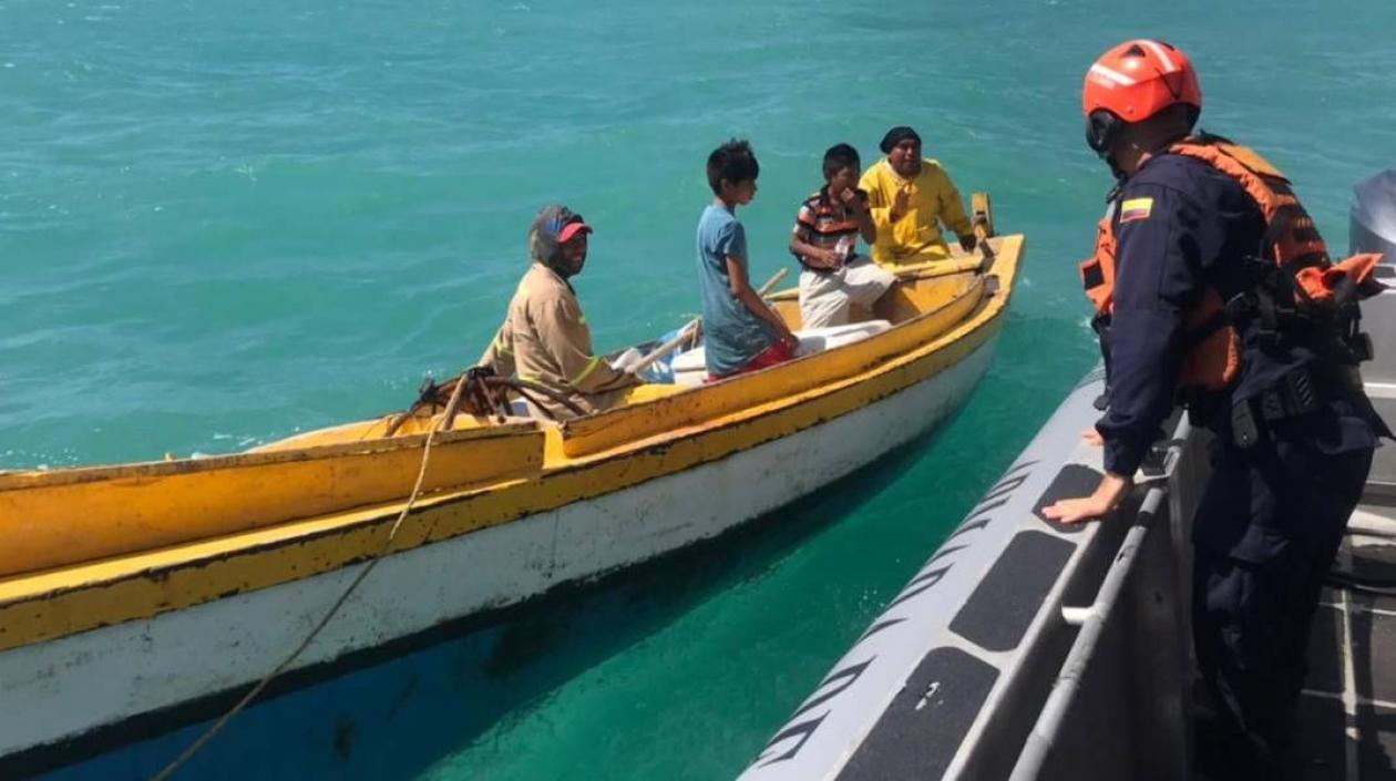 Los indígenas Wayúu rescatados. 