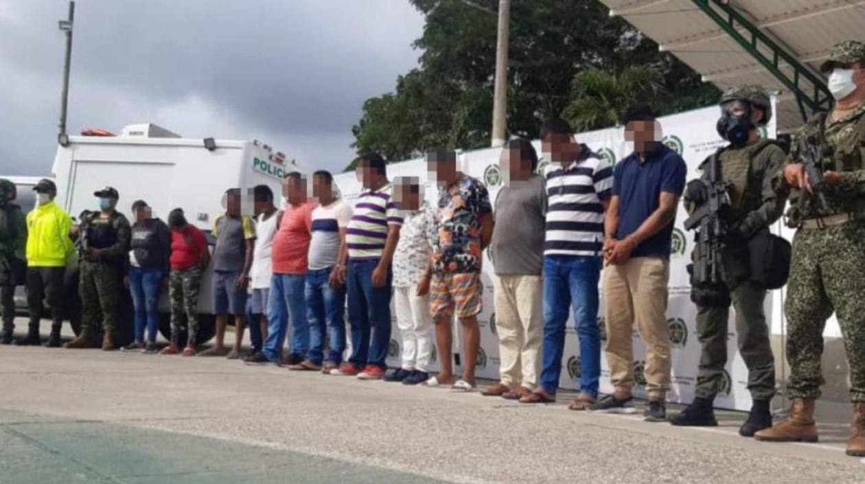 Presuntos integrantes del 'Clan del Golfo'. 