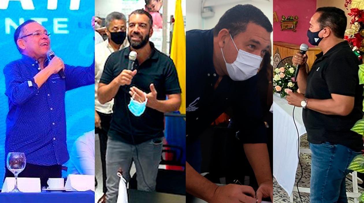 Los candidatos al Senado Efrain Cepeda, Arturo Char, Laureano Acuña y Carlos Rojano.