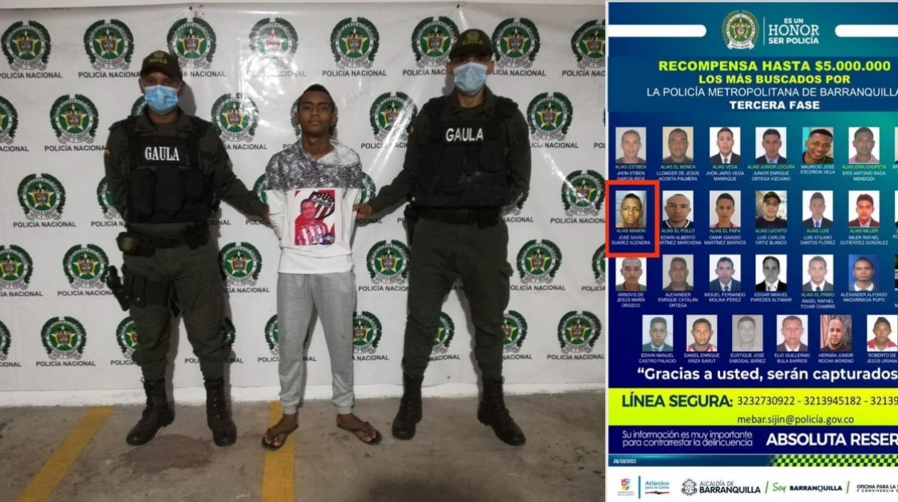 José David Suárez aparecía en el cartel de los más buscados. 