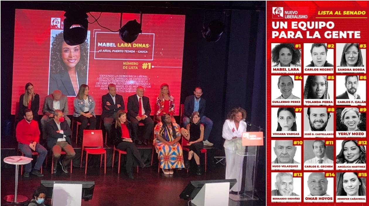 Los candidatos al Senado por el Nuevo Liberalismo.