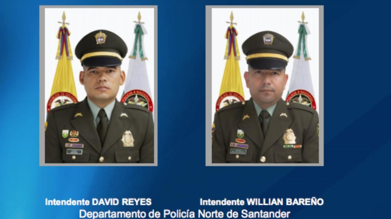 Los dos policías fallecidos en el atentado terrorista. 