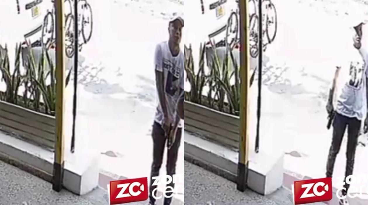 Momento en que ocurrió el atraco. 