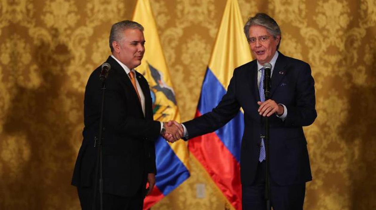 Los mandatarios Iván Duque y Guillermo Lasso.