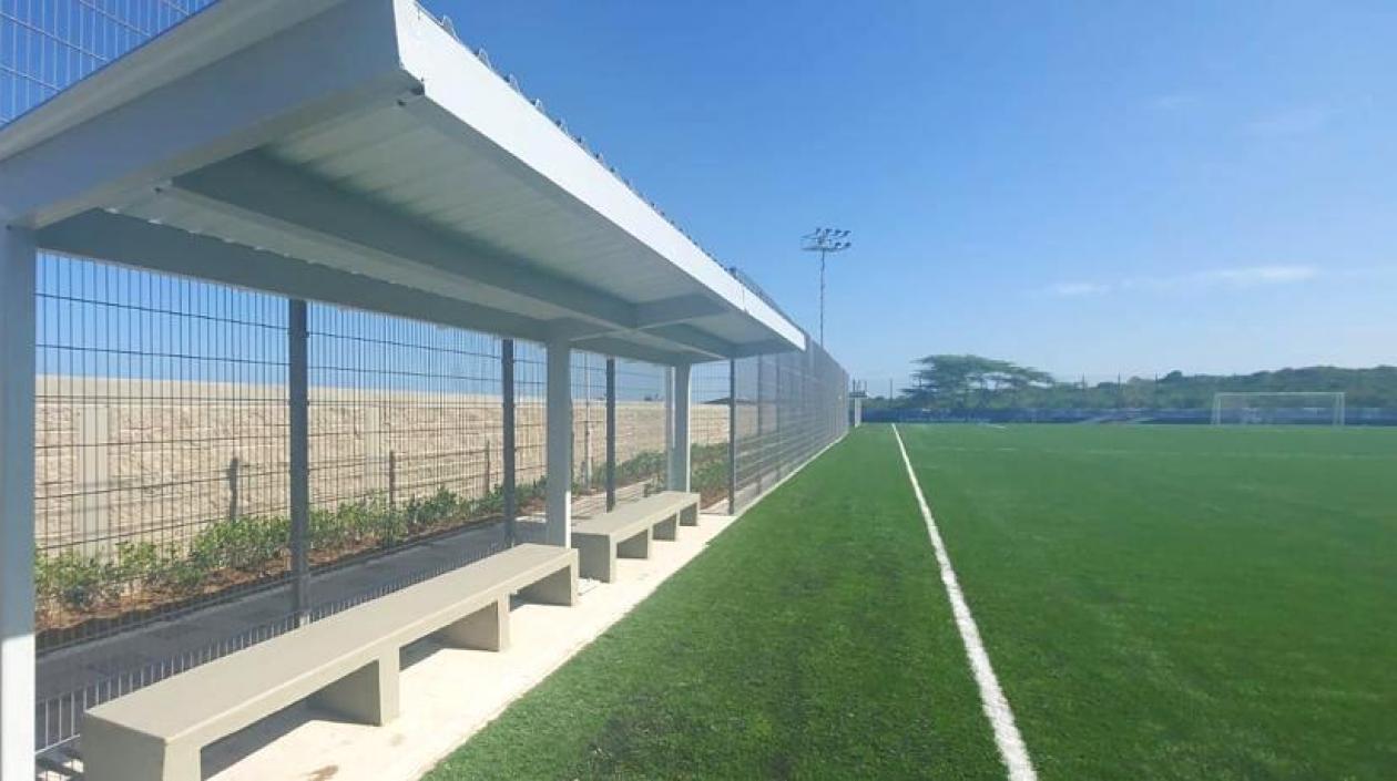 La zona técnica de la cancha.