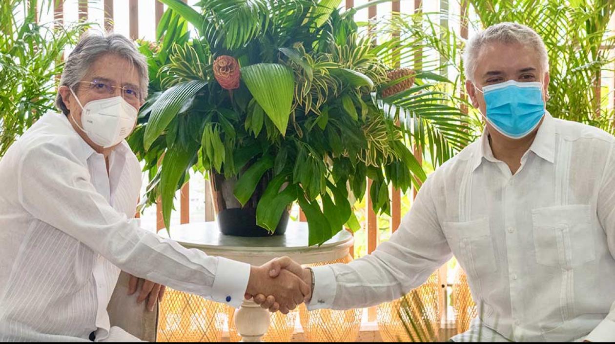 Los presidentes Guillermo Lasso e Iván Duque.