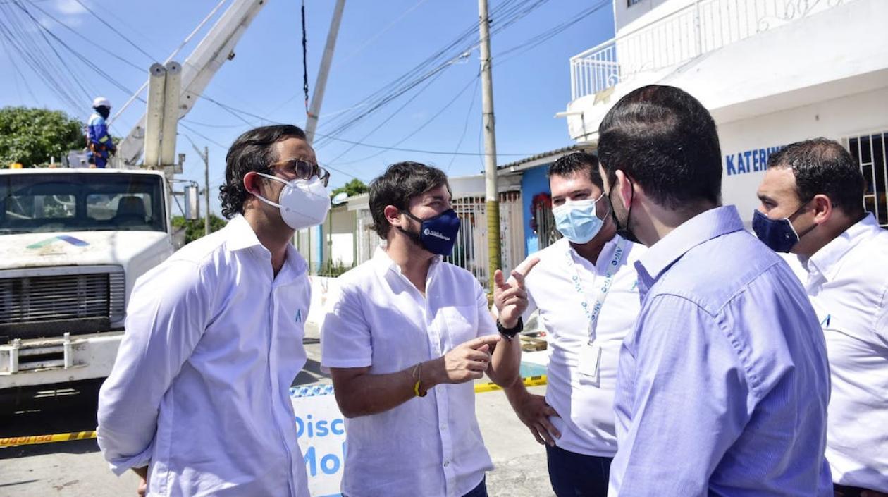 El Alcalde Jaime Pumarejo presidiendo el inicio de los trabajos.
