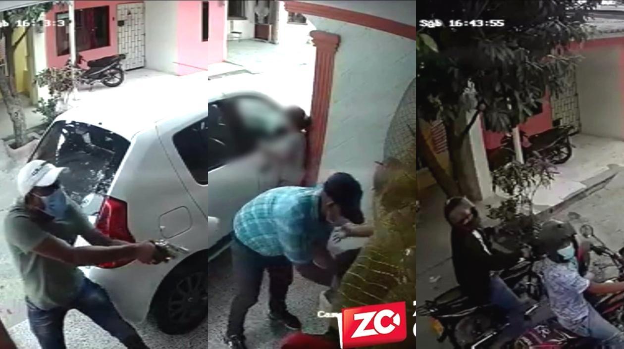 Momento en que ocurrió el atraco. 