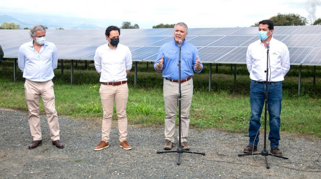 El Presidente Iván Duque haciendo el anuncio.