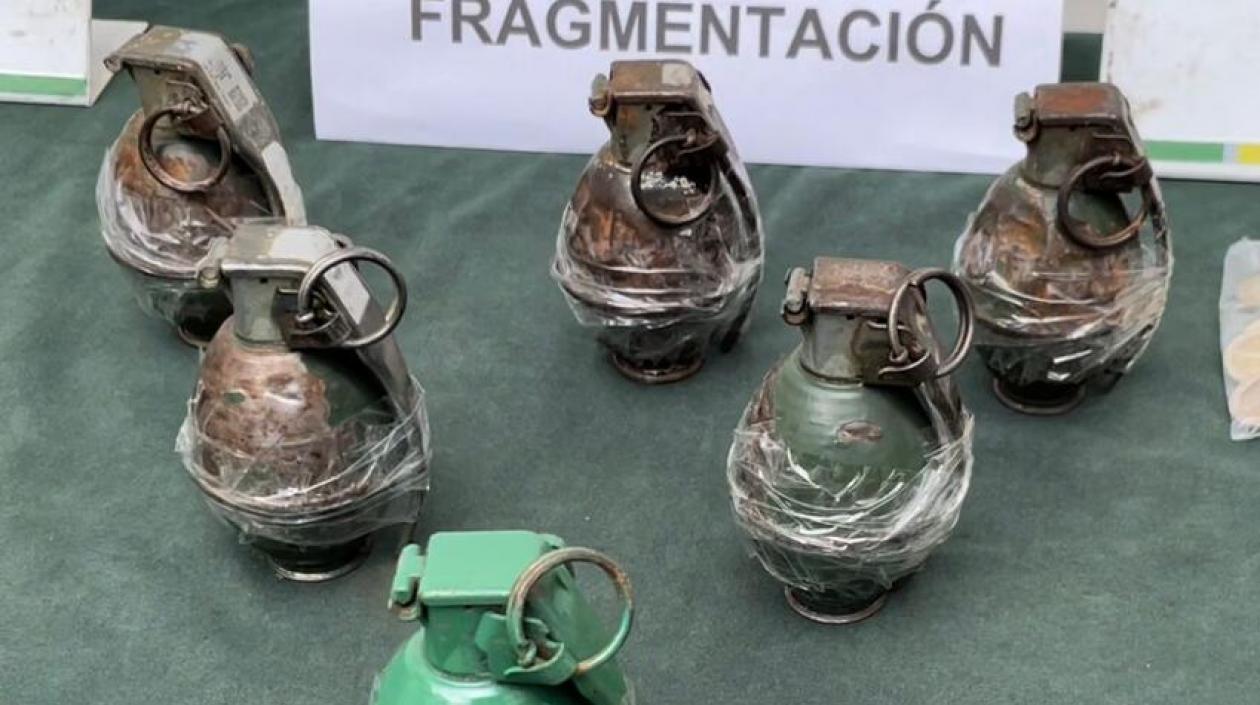 Las granadas incautadas.