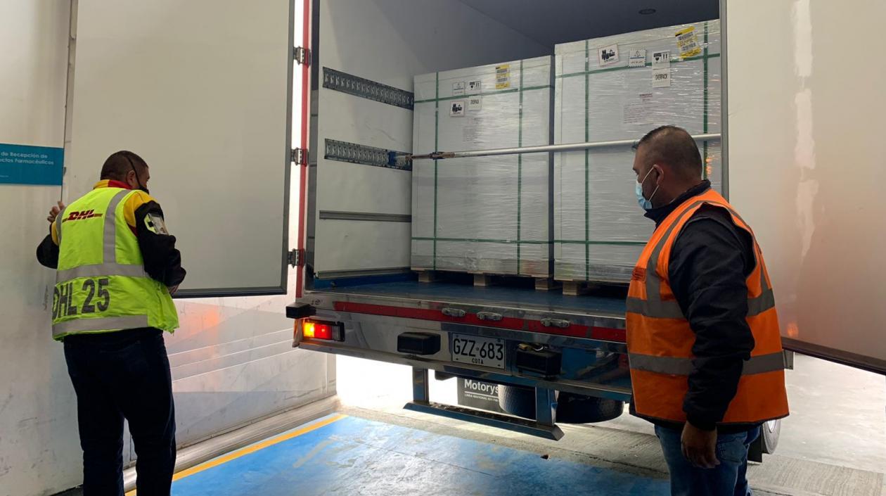 Imagen de las vacunas que llegaron.