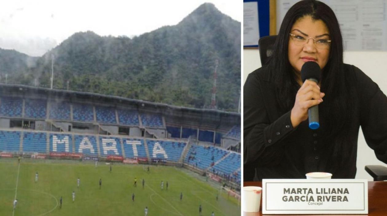 Estadio Sierra Nevada y concejal Marta García.