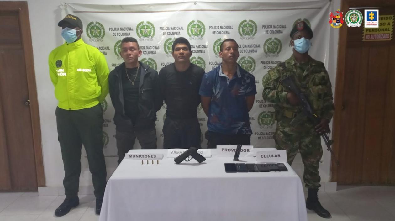 Los tres presuntos integrantes del 'Clan del Golfo'. 