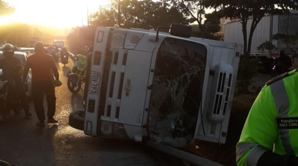 Furgón accidentado. 