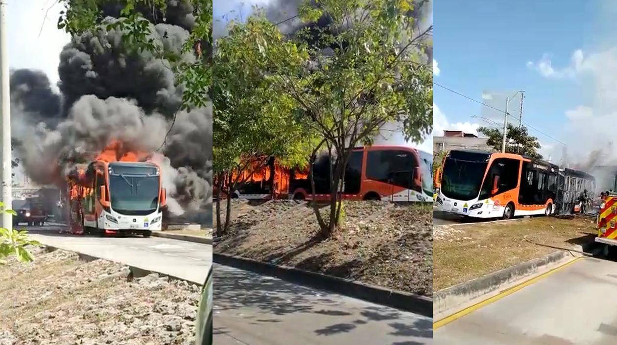 Incendio de Transcaribe. 