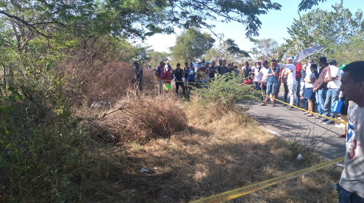 Lugar donde fue encontrado el cuerpo de la mujer. 