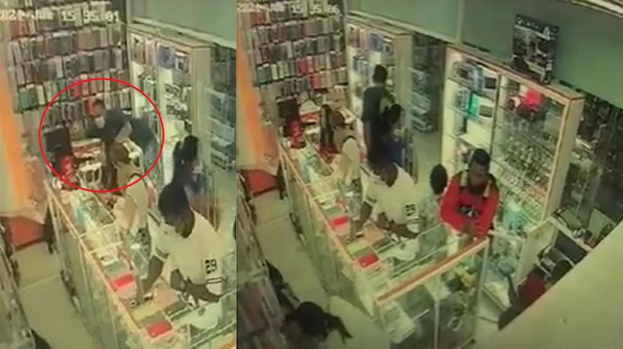 Momento en que ocurrió el robo. 