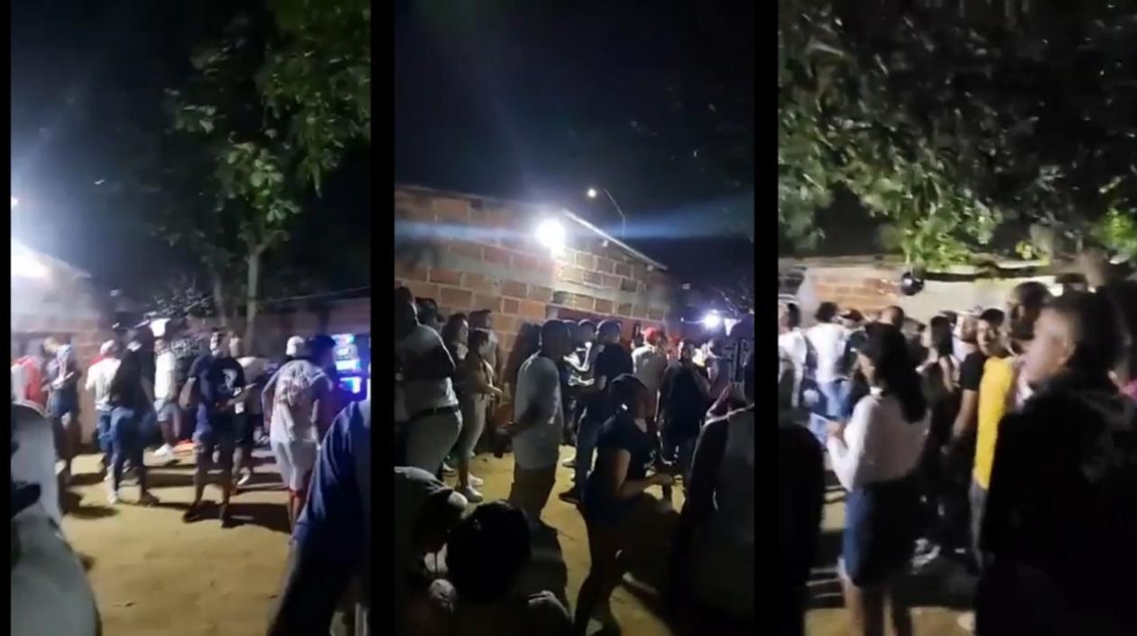 La 'Covid-fiesta' fue realizada en el patio de una vivienda. 