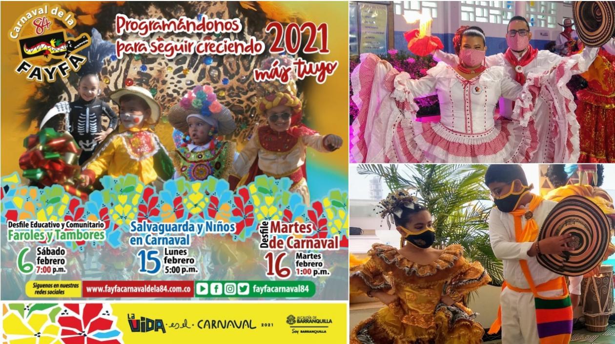 Afiche promocional del Carnaval de la 84 en la virtualidad.