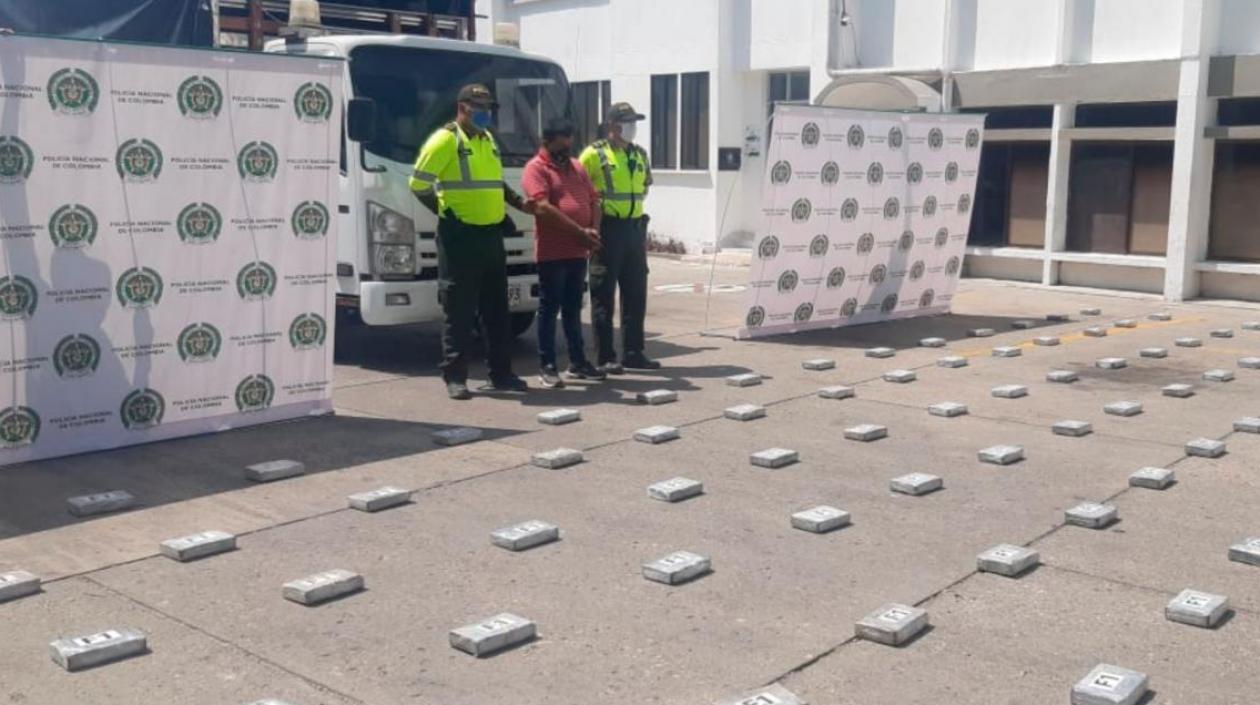 Cocaína incautada por la Policía en el departamento de Sucre. 