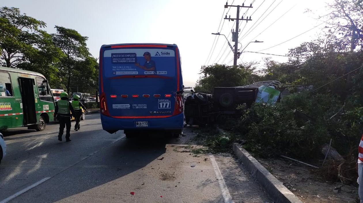 Aspecto del accidente. 