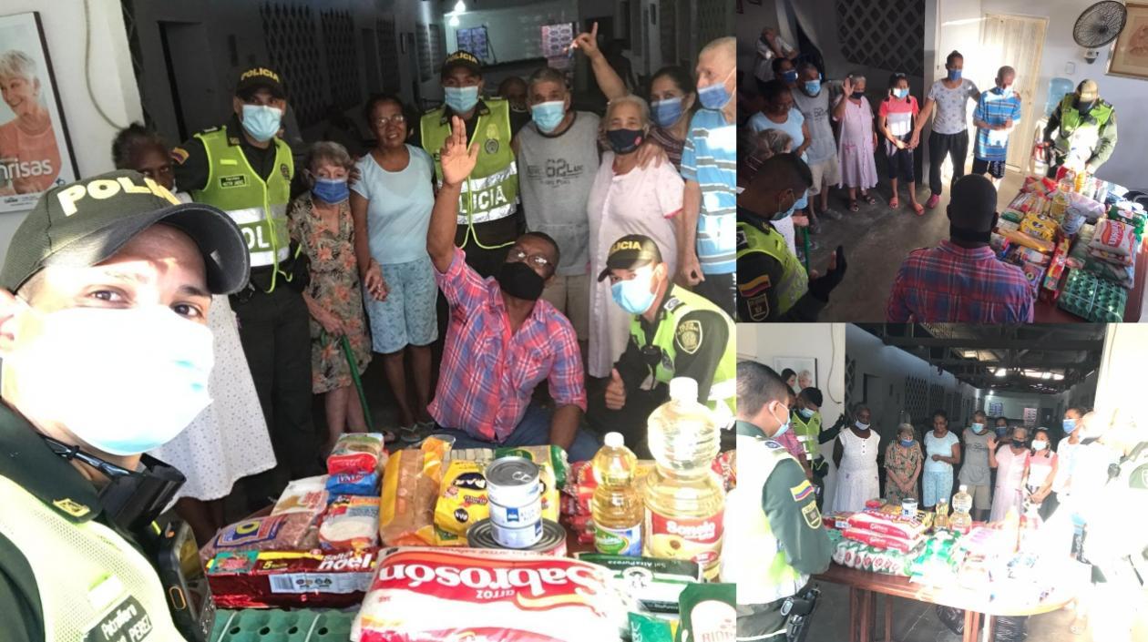 Los abuelitos agradecieron la entrega de los alimentos.