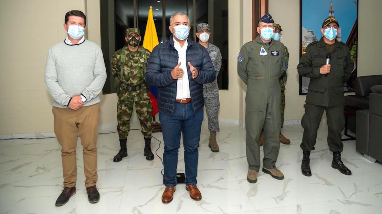 El Presidente Iván Duque anunciando el golpe al Clan del Golfo.