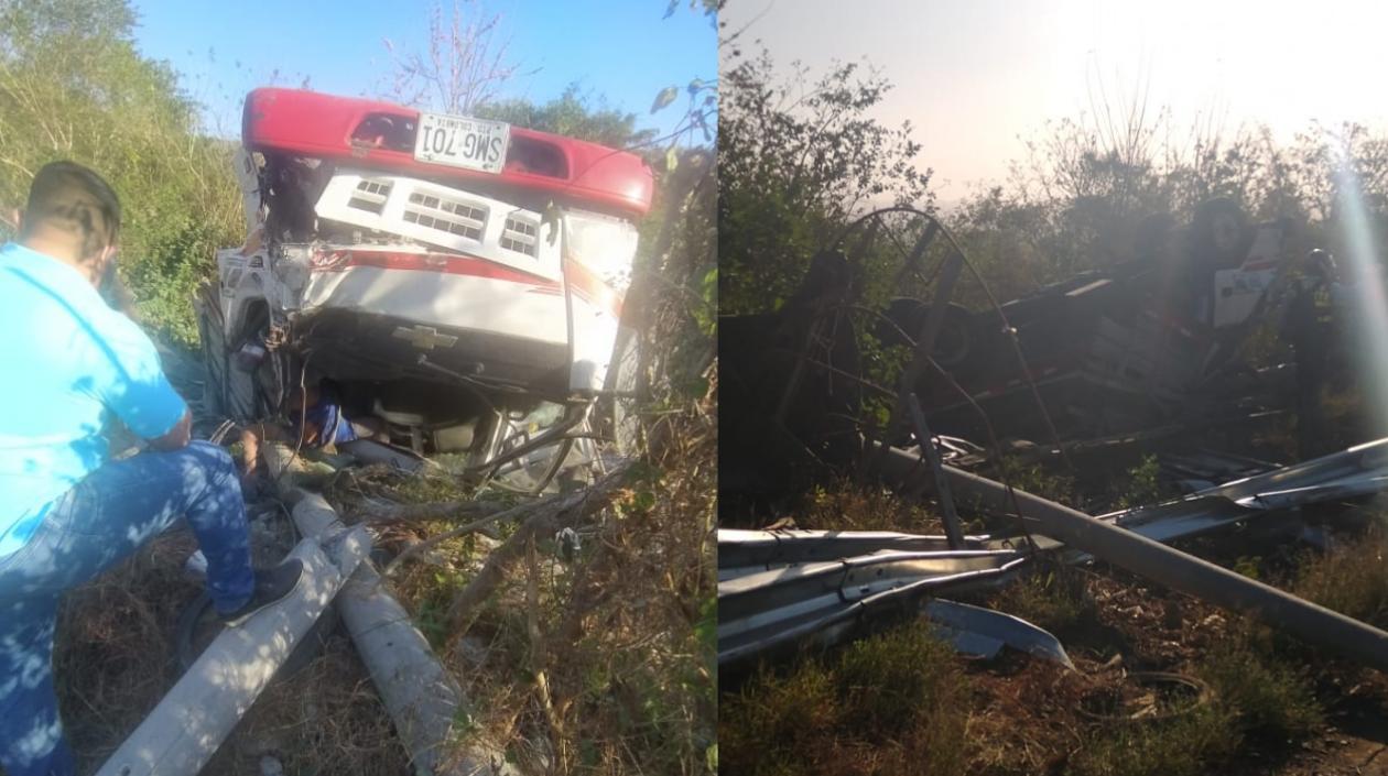 Aspecto del accidente de tránsito. 