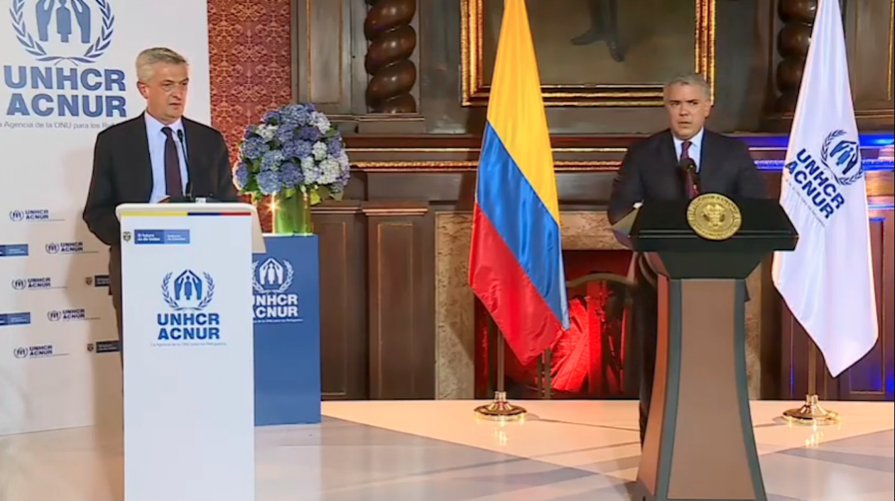 Alto Comisionado de Acnur, Filippo Grandi, y el Presidente Duque.