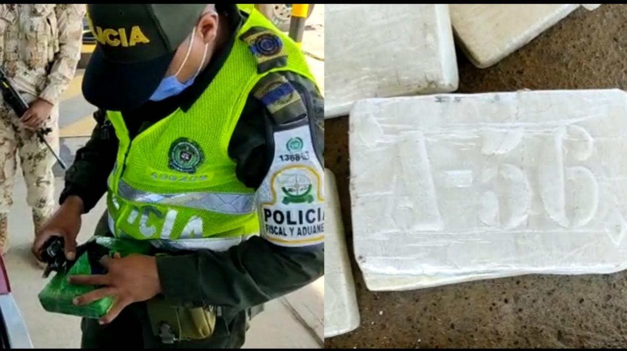 Droga decomisada por las autoridades en la Guajira. 