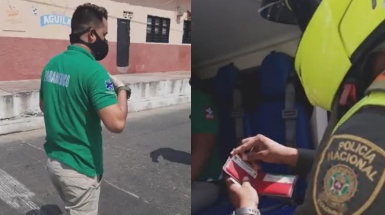 Altercado entre los policías y paramédicos en el barrio San Felipe.