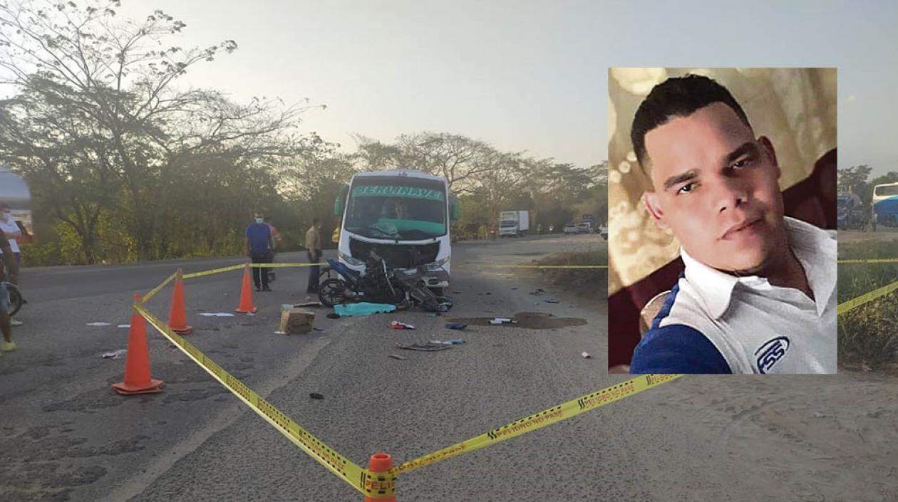 Osnaider Alberto Borja Torregrosa pereció con su hijo tras ser embestidos por esta buseta. 