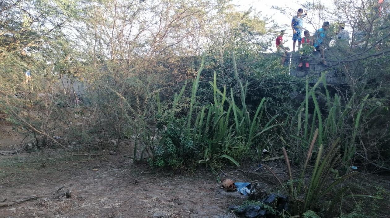 El cráneo fue encontrado en esta zona enmontada de Sabanagrande. 