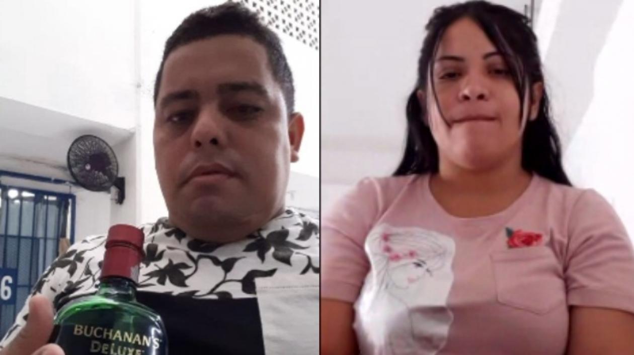 Alias 'Cachete' y alias 'La chiqui' (imagen durante audiencia).