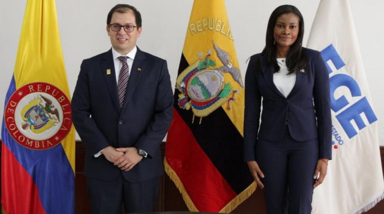 El Fiscal Francisco Barbosa y su homóloga Diana Salazar.