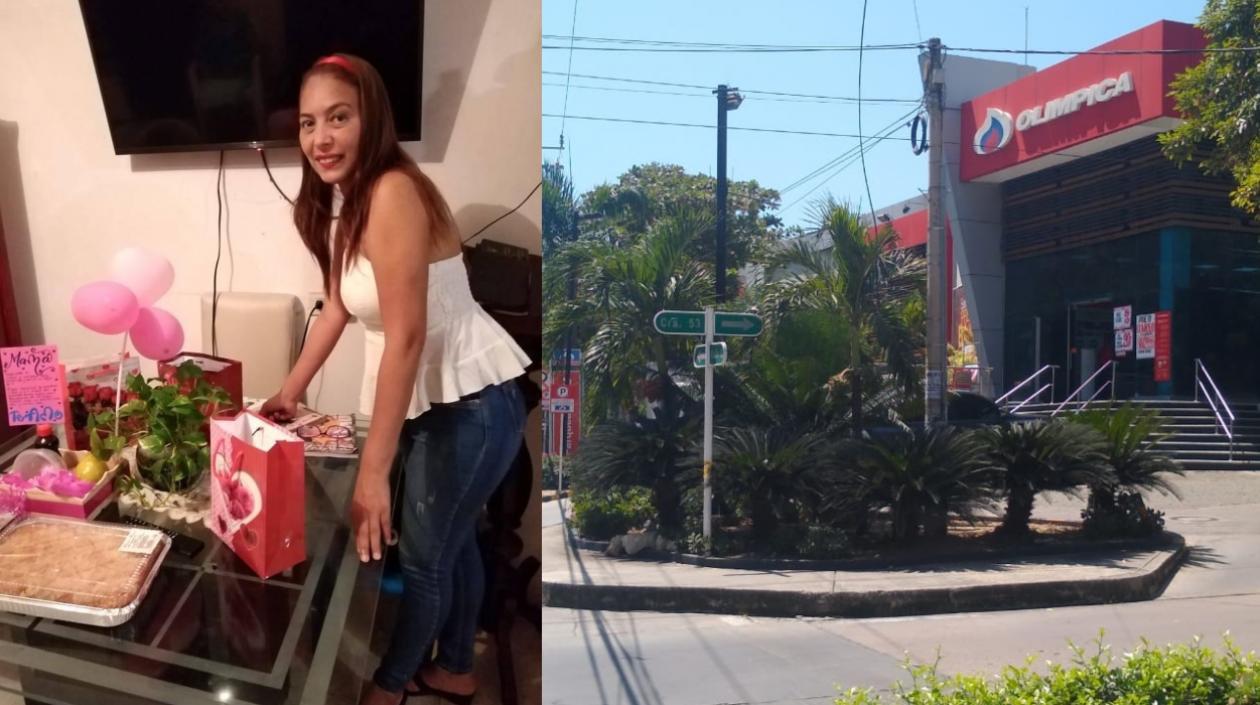 Katherine Martínez, la cajera asesinada en medio de un atentado.