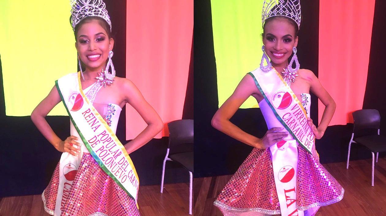 Las reina y virreina popular del Carnaval de Polonuevo.