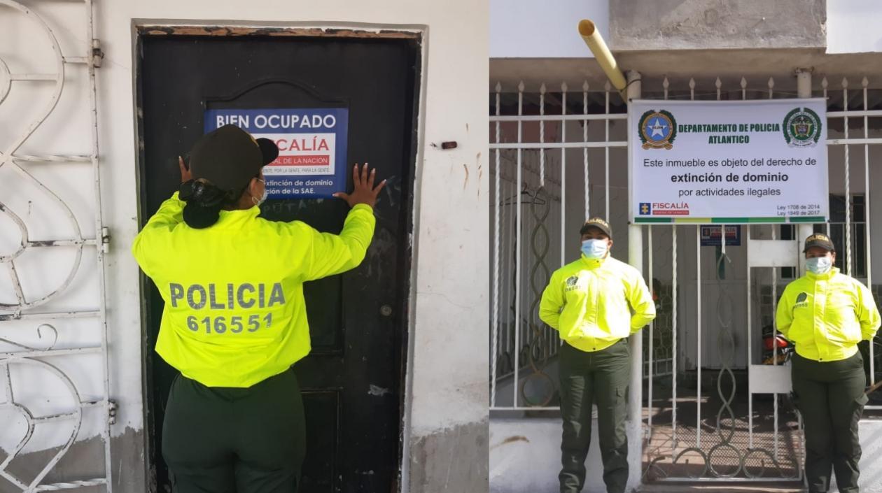Los dos inmuebles ocupados por la Policía en el barrio Las Nieves de Barranquilla.
