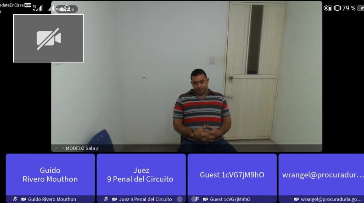 Tomás Maldonado estuvo presente en la audiencia virtual desde la Cárcel Modelo. 