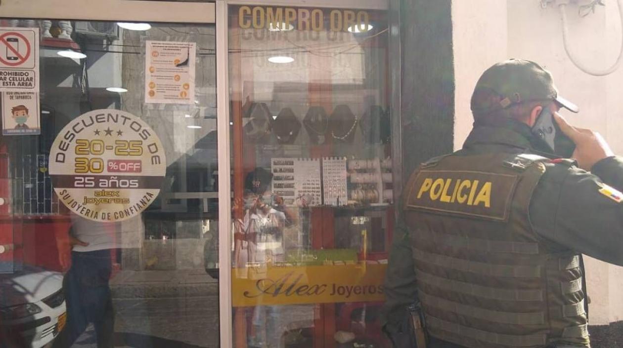 Lugar del asalto en Santa Marta. 