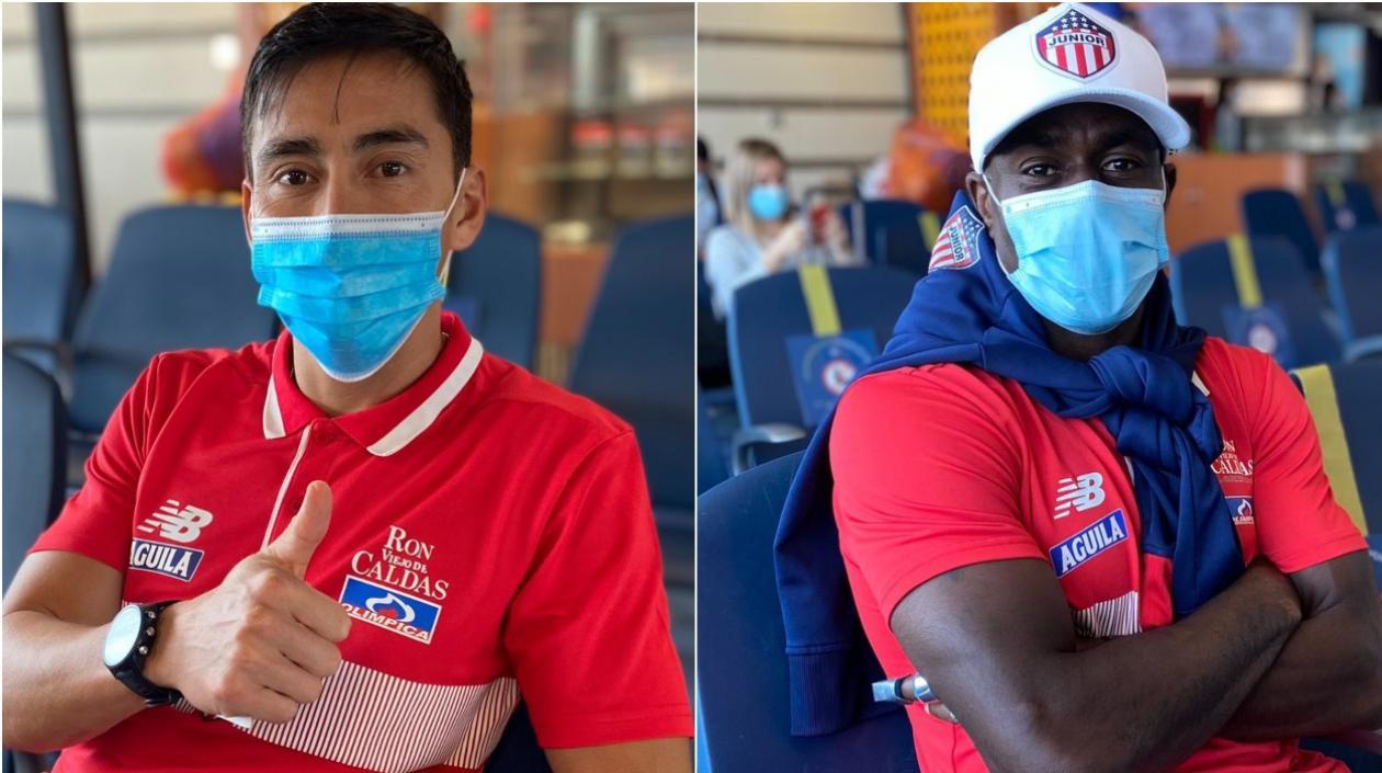Fabián Sambueza y Carmelo Valencia, viajaron con Junior rumbo a Tunja. 