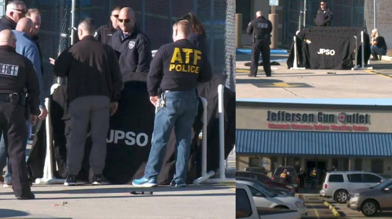 Parqueadero de la armería, ubicada en el suburbio de Metairie, Nueva Orleans, en el estado de Luisiana.