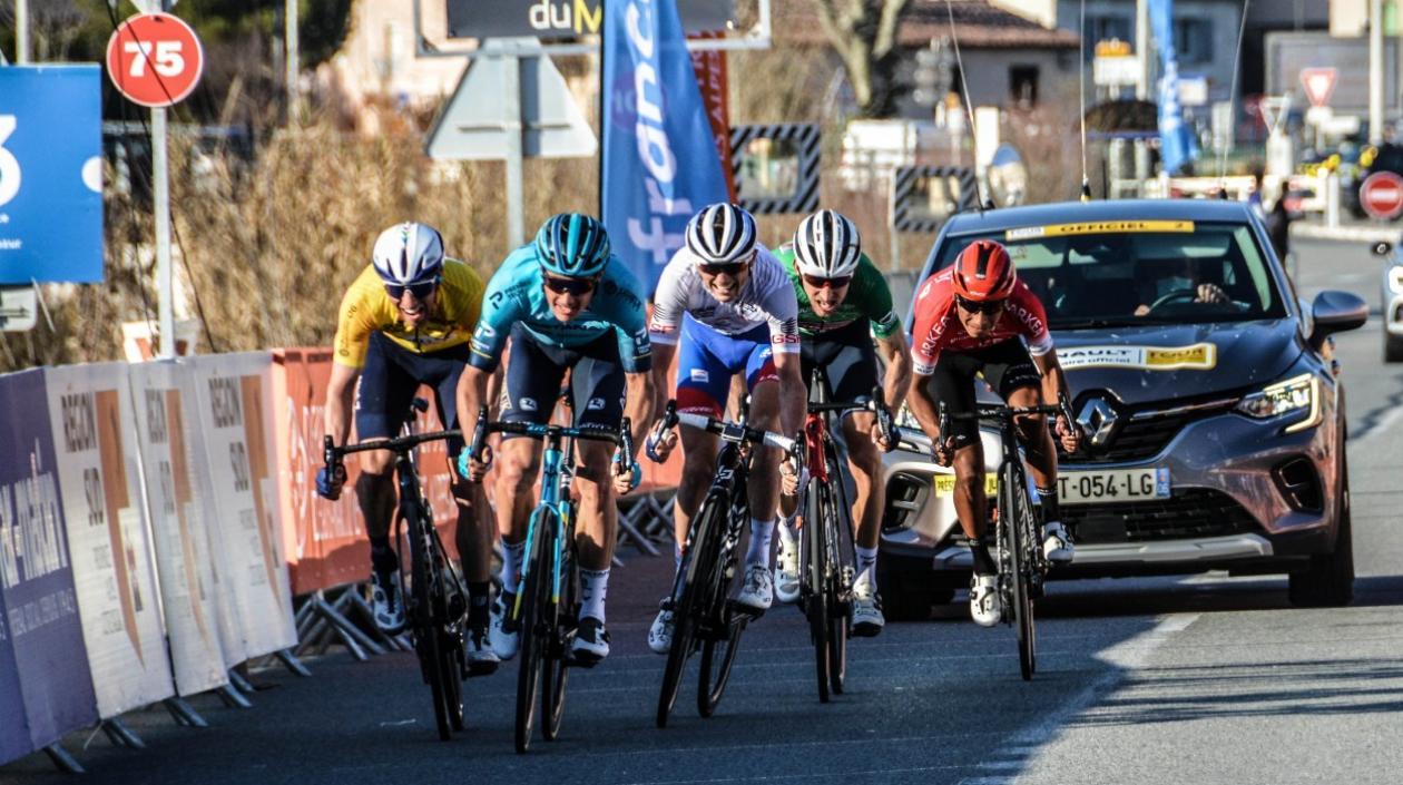 Nairo Quintana, ciclista colombiano, a su arribo en la meta.