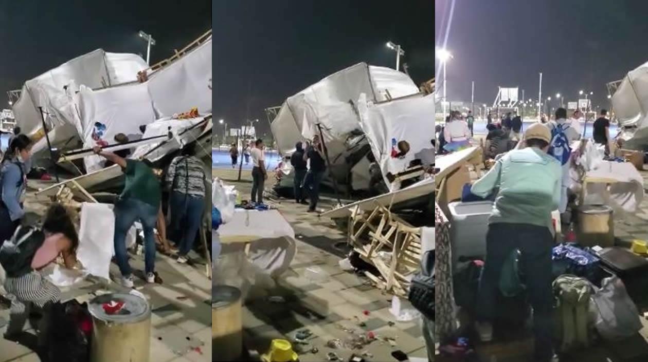 Levantamiento de las carpas afectadas.