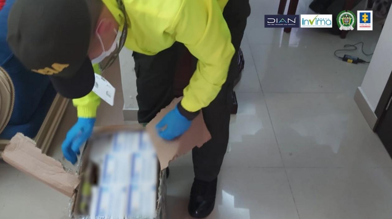 Medicamentos incautados por la Policía. 